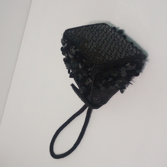 Vintage IN'S Mini Pyramid Beaded Sequence Wristlet/ Clutch - Picture 7 of 13